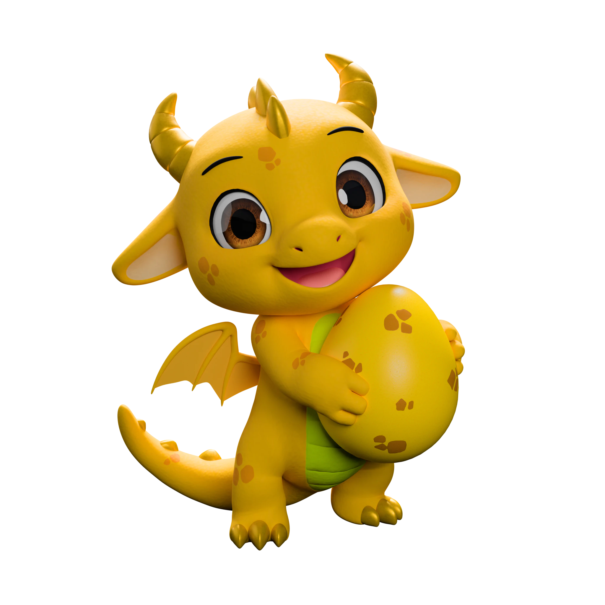 Blinky holding an egg